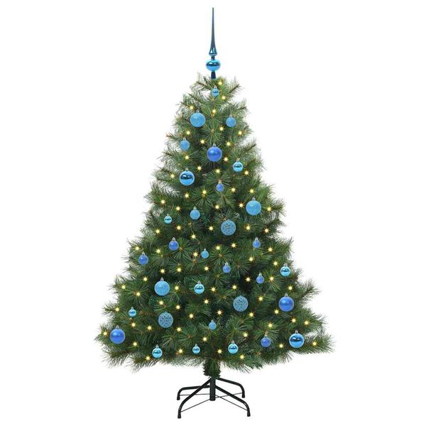 vidaXL Artificial Christmas Tree with 150 LEDs Green 150 cm PE and PVC