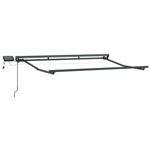 vidaXL Manual Awning Frame with Solar LED 2.5 x 2 m Anthracite