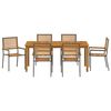vidaXL Garden Dining Set 7 pcs Grey Solid Acacia Wood