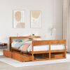 vidaXL Bed Frame without Mattress Wax Brown 135x190 cm Double Solid Wood Pine
