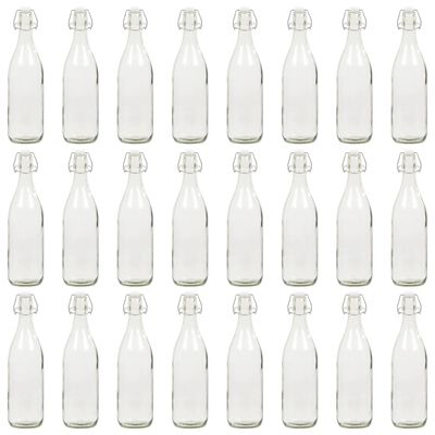 vidaXL Glass Bottles with Clip Closure 24 pcs 1 L