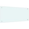 vidaXL Kitchen Backsplash Milk 90 x 40 cm Tempered Glass