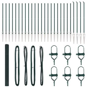 vidaXL Fence Post Green 50 x 1.5 m (16 x 16 mm mesh) Steel and PVC