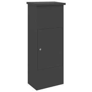 vidaXL Parcel Drop Box with Storage Black 44.5 x 29 x 110.5 cm Steel