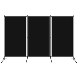 vidaXL 3-Panel Room Divider Black 260x180 cm Fabric