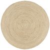 vidaXL Handmade Rug Jute with Spiral Design White 120 cm