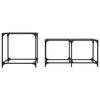 vidaXL Nesting Coffee Tables 2 pcs with Transparent Glass Top Steel