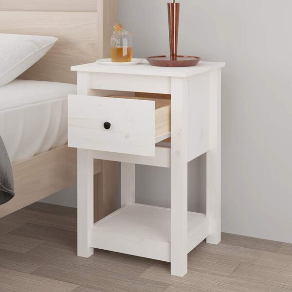 vidaXL Bedside Cabinets 2 pcs White 40x35x61.5 cm Solid Wood Pine
