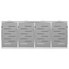vidaXL Quadruple Wheelie Bin Shed 276.5x77.5x112.5 cm Stainless Steel