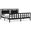 vidaXL Bed Frame without Mattress Black 200x200 cm Solid Wood Pine