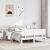vidaXL Bed Frame with Headboard without Mattress White 160x200 cm