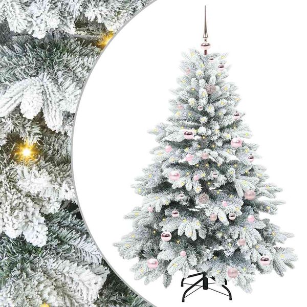 vidaXL Artificial Christmas Tree with 150 LEDs White 150 cm PE and PVC