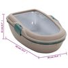 vidaXL Cat Litter Tray Brown and White 59x39x22 cm PP