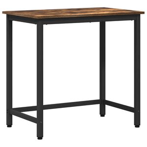 vidaXL Table Smoked Oak 100 x 50 x 76.5 cm Engineered Wood and Steel