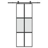 vidaXL Sliding Door with Hardware Set 76x205 cm Tempered Glass&Aluminium