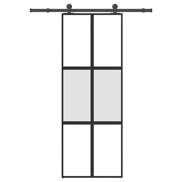 vidaXL Sliding Door with Hardware Set 76x205 cm Tempered Glass&Aluminium