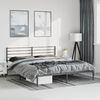 vidaXL Metal Bed Frame without Mattress with Headboard Black 193x203cm
