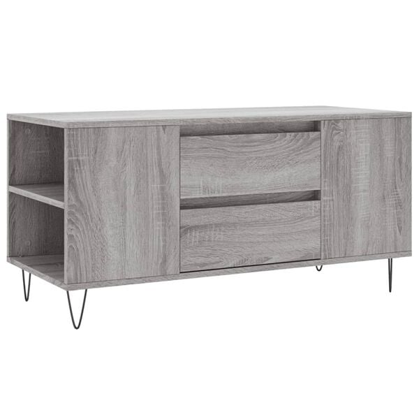 vidaXL Coffee Table Grey Sonoma 102x44.5x50 cm Engineered Wood