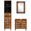 vidaXL Bathroom Furniture Set with Shelf 3 pcs Walnut Solid Mango Wood
