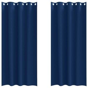 vidaXL Blackout Curtains with Rings 2 pcs Dark Blue 245 x 140 cm
