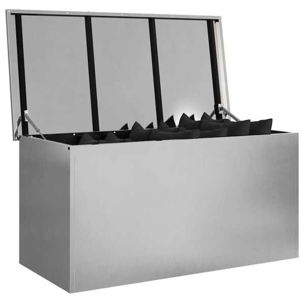 vidaXL Outdoor Storage Box Silver 100 x 50.5 x 50 cm Steel