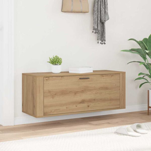 vidaXL Shoe Cabinet Artisan oak 100 x 35 x 38 cm Engineered wood