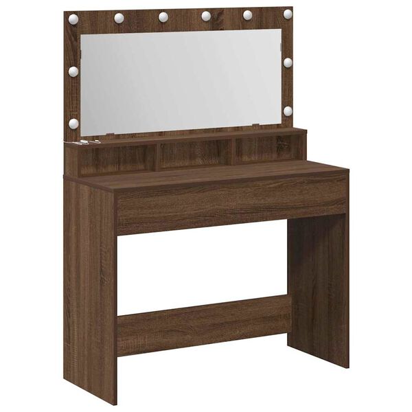 vidaXL Dressing Table Brown Oak 100 x 41 x 135 cm Engineered Wood
