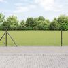 vidaXL Fence Post Grey 100 x 0.5 m (25 x 25 mm mesh) Steel and PVC