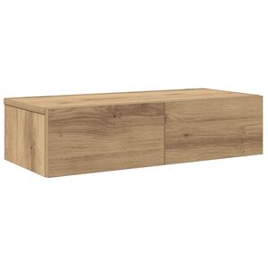 vidaXL Wall Shelf with Drawers Artisian Oak 60x26.5x15 cm Engineered Wood