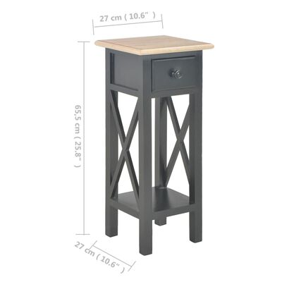 vidaXL Side Table Black 27x27x65.5 cm Wood