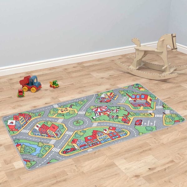 vidaXL Play Mat Grey 200 x 90 cm Fabric