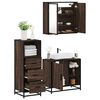 vidaXL 3 Piece Bathroom Furniture Set Brown Oak Engineered Wood