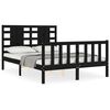 vidaXL Bed Frame without Mattress Black Double Solid Wood Pine