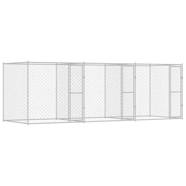 vidaXL Dog Cage Silver 600 x 200 x 200 cm Galvanised Steel