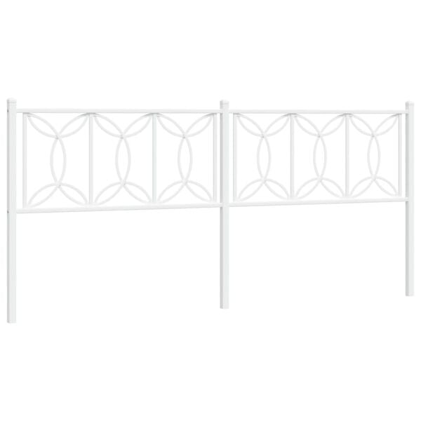 vidaXL Metal Headboard White 200 cm