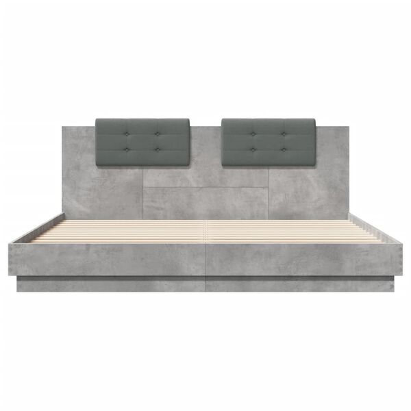 vidaXL Bed Frame without Mattress Concrete Grey 160x200 cm