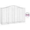 vidaXL Arched Gabion Baskets 18 pcs 200x50x120/140 cm Galvanised Iron