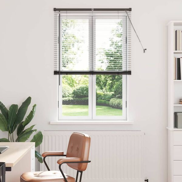 vidaXL Venetian Blinds Height Adjustable Black 175 x 90 cm Aluminium