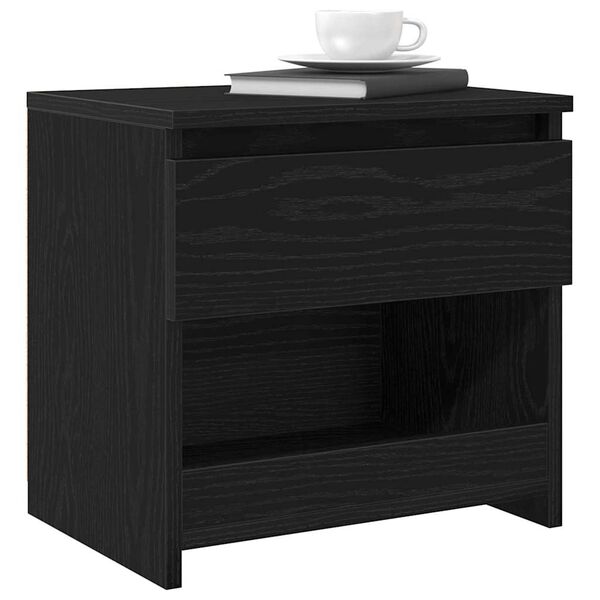 vidaXL Bedside Cabinet 2 pcs Black Oak 40 x 30 x 39 cm Engineered wood