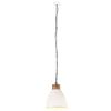 vidaXL Industrial Hanging Lamp White Iron & Solid Wood 35 cm E27