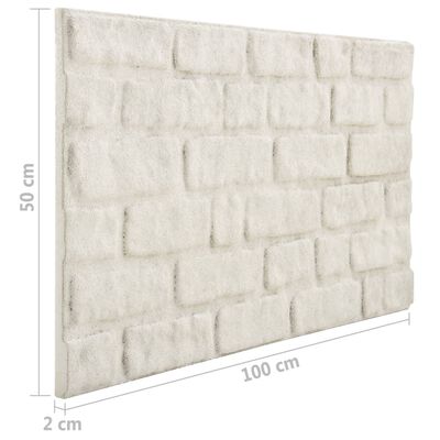vidaXL 3D Wall Panels with White Brick Design 11 pcs EPS