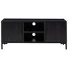 vidaXL TV Cabinet Black 110x35x48 cm Solid Pinewood