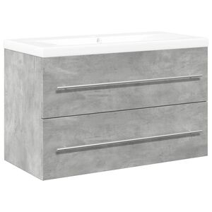 vidaXL 2 Piece Bathroom Furniture Set Concrete Grey Engineered Wood