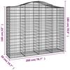 vidaXL Arched Gabion Basket 200x50x160/180 cm Galvanised Iron