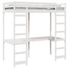 vidaXL Loft Bed Frame White 90 x 190 cm Solid Pine Wood