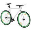 vidaXL Fixed Gear Bike White and Green 700c 55 cm