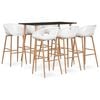 vidaXL 7 Piece Bar Set Black and White
