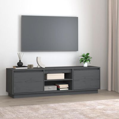 vidaXL TV Cabinet Grey 140x35x40 cm Solid Wood Pine
