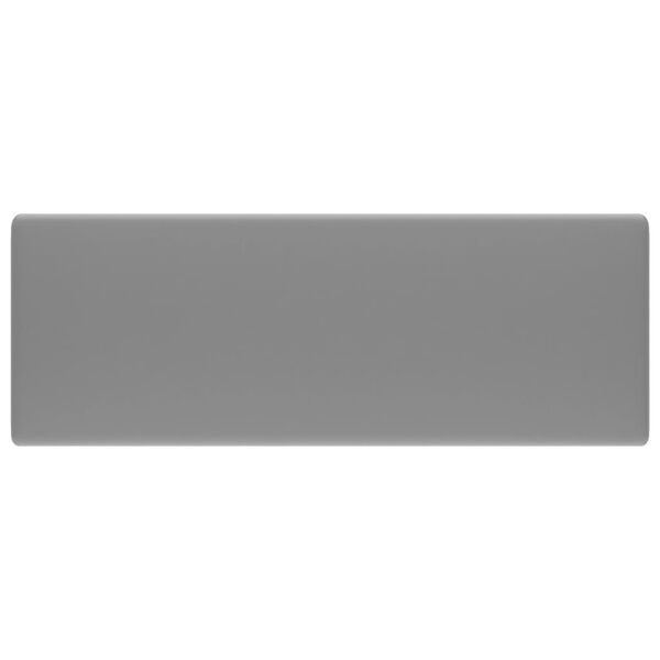 vidaXL Luxury Basin Overflow Square Matt Light Grey 41x41 cm Ceramic