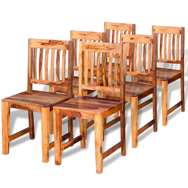 vidaXL Dining Chairs 6 pcs Solid Wood